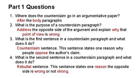 where does the counterclaim go in an essay? exploring its significance and placement